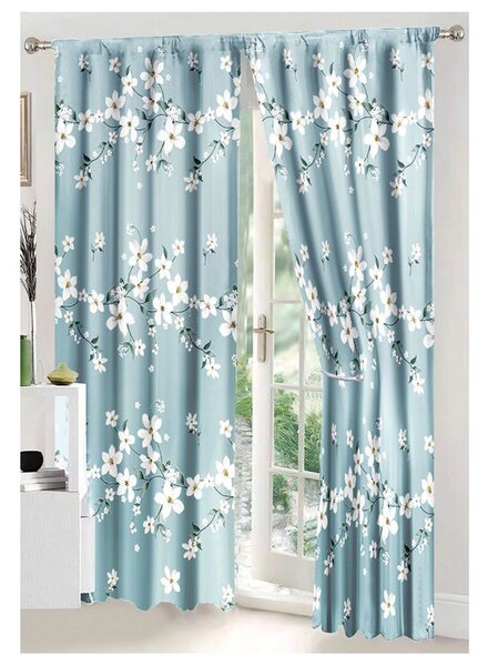Pachet PROMO: Set 2 Draperii cu Rejansă pentru bară + Lenjerie de pat DUBLU, cu 6 PIESE din FINET GROS (cod SDL-11)
