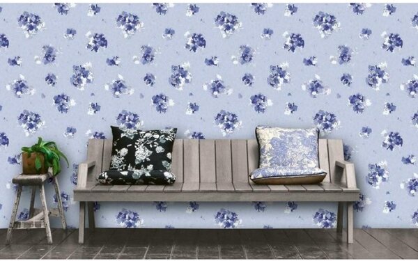 Tapet vlies de lux model floral albastru