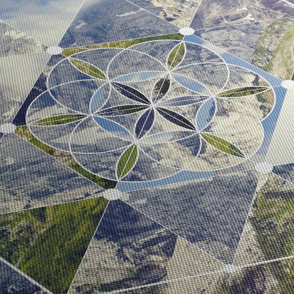 Tablou - Model geometric (cu ceas) (90x30 cm)