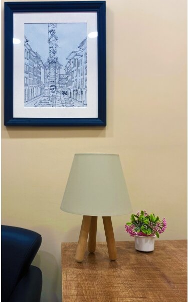 Lampă de masă WOOD 1xE27/60W/230V bej
