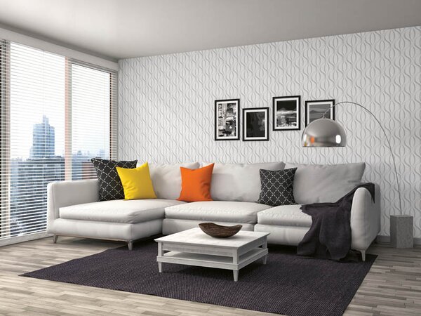 Tapet vlies de lux abstract modern alb