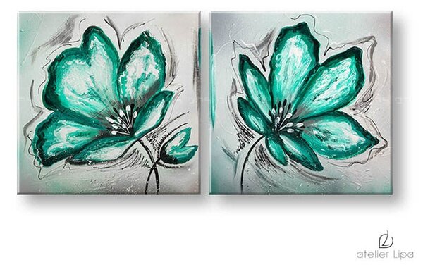 Reproducere pe pânză FLORI - 80x40 cm