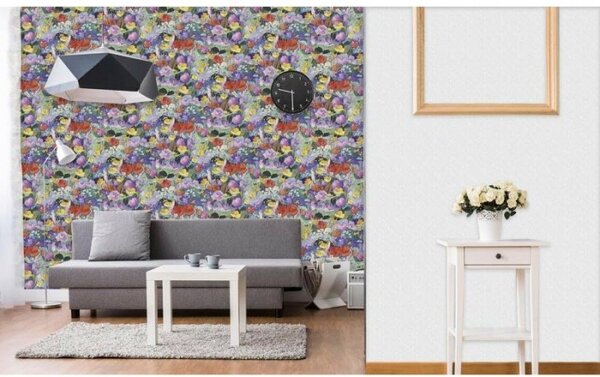 Tapet vlies de lux flori colorate de pajiște