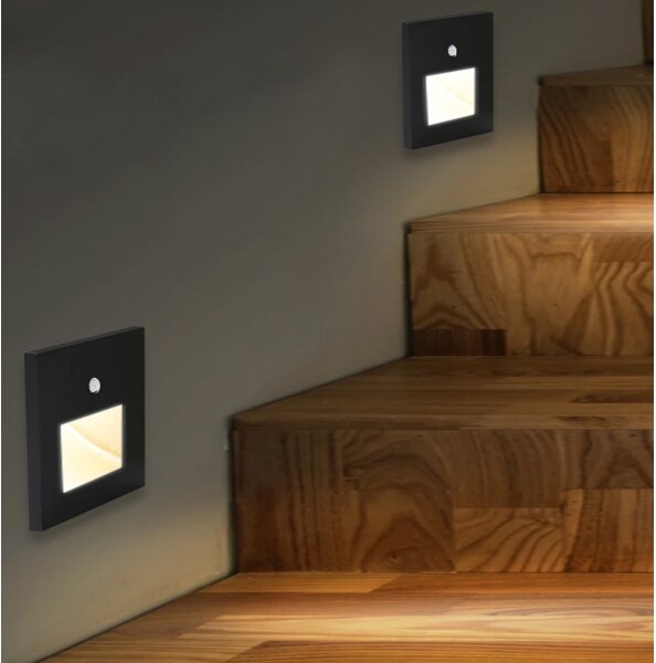 Emithor 70418 - Lumină LED pentru scări cu senzor SUNNY LED/1W/230V negru
