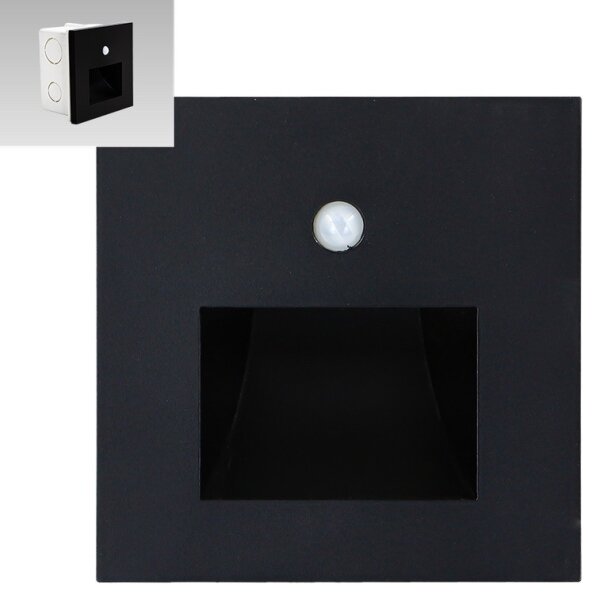 Emithor 70418 - Lumină LED pentru scări cu senzor SUNNY LED/1W/230V negru
