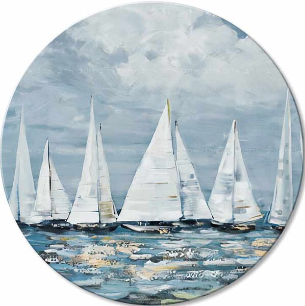 Rotund pictat imagine Relaxare pe mare - 60 cm
