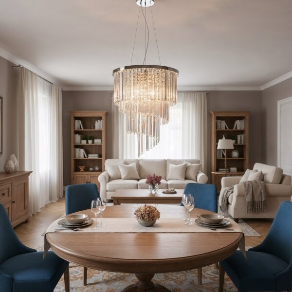Lustră pe cablu CARLTON 12xE14/40W/230V crom Ideal Lux