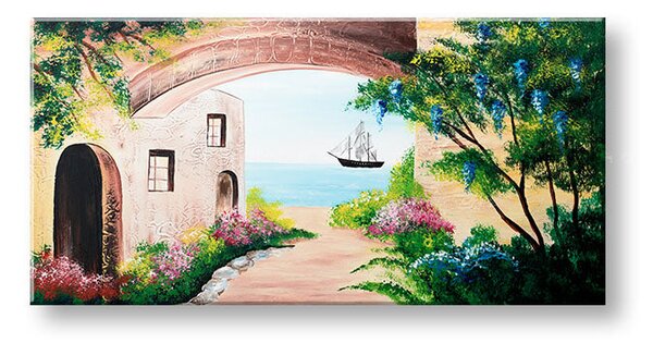Tablou pictat manual PEISAJ 1 parte - 50x100 cm
