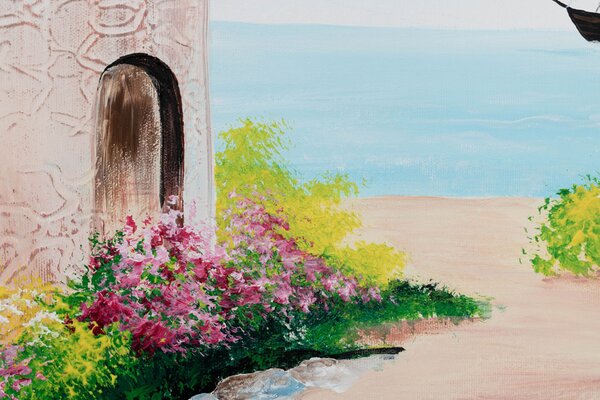Tablou pictat manual PEISAJ 1 parte - 50x100 cm