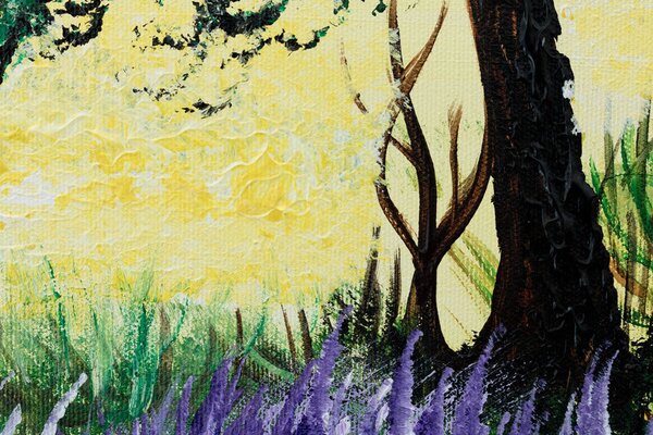 Tablou pictat manual PEISAJ 1 parte - 70x100 cm