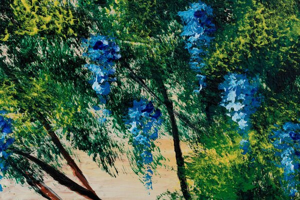 Tablou pictat manual PEISAJ 1 parte - 50x100 cm
