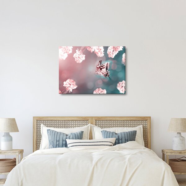 Tablou - Fluture între flori (70x50 cm)