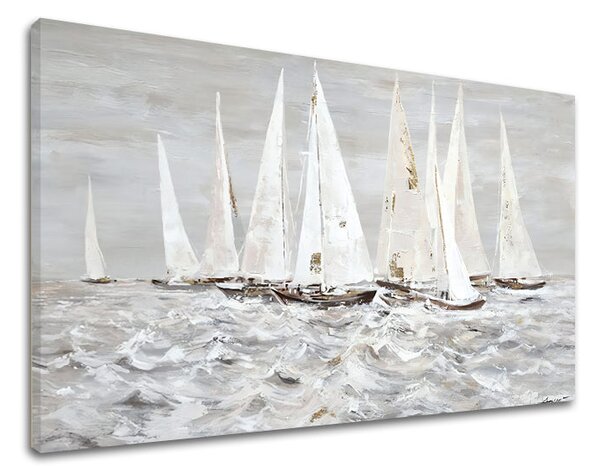 Tablou pe pânză PLACHETNICE ON THE SEA 1 buc - 80x40 cm