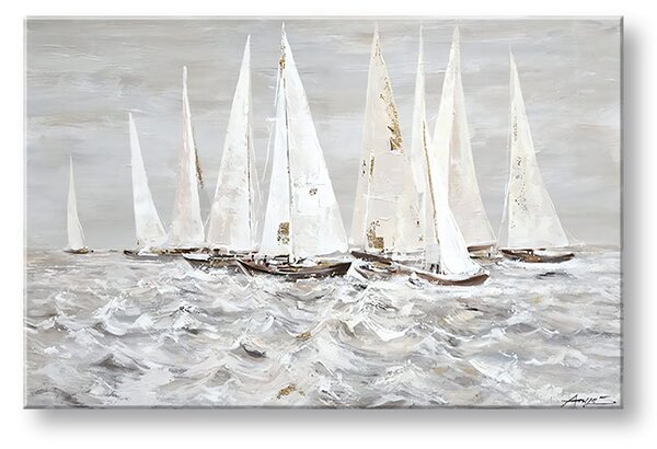 Tablou pe pânză PLACHETNICE ON THE SEA 1 buc - 80x40 cm