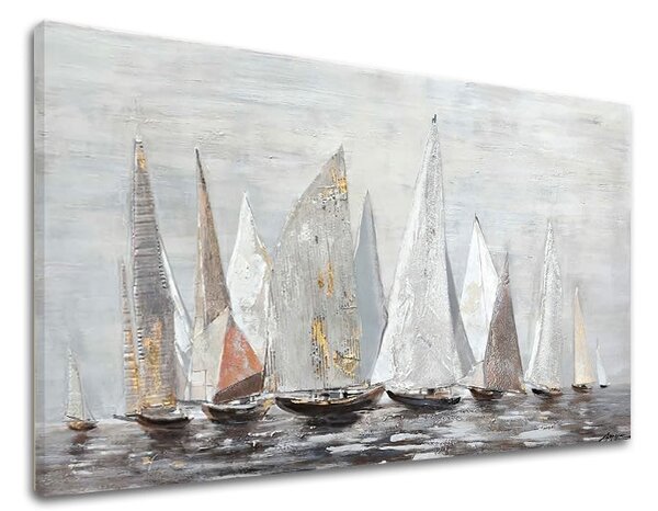 Tablou pe pânză PLACHETNICE ON THE SEA 1 buc - 80x40 cm