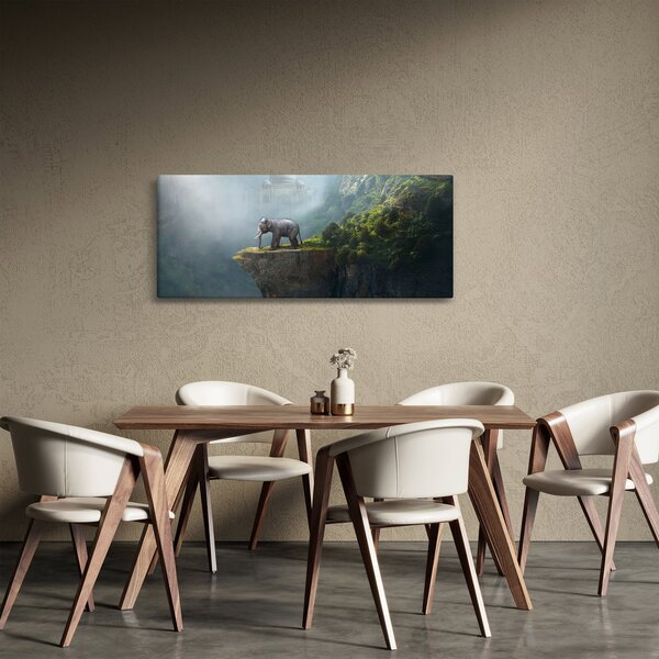 Tablou - Elefant în vârful Taj Mahalului (120x50 cm)