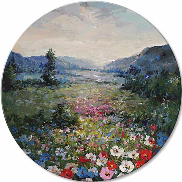 Tablou pictat rotund Dimineața calmă - 60 cm
