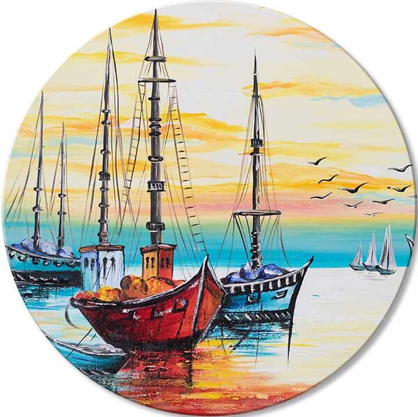 Tablou pictat rotund Infinite Beauty - 60 cm