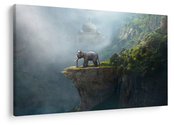 Tablou - Elefant în vârful Taj Mahalului (90x60 cm)