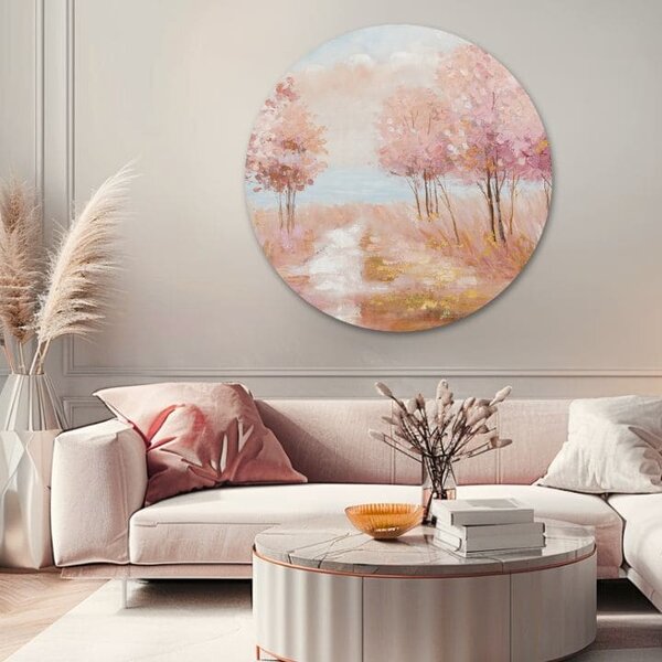 Tablou pictat rotund Viața visată - 60x60 cm