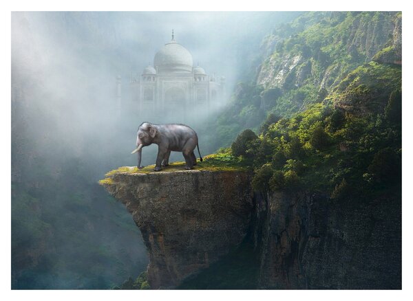 Tablou - Elefant în vârful Taj Mahalului (70x50 cm)