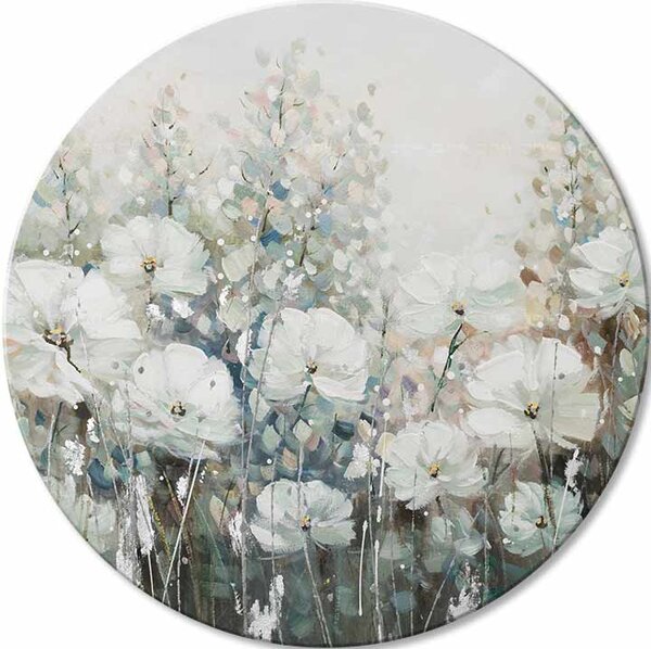 Tablou pictat rotund Simfonia Primăverii - 60 cm