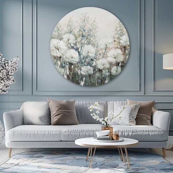 Tablou pictat rotund Simfonia Primăverii - 60 cm