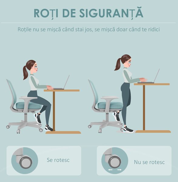 Vinsetto Scaun de Birou Ergonomic, Reglabil pe Înălțime și Respirabil, Verde | Aosom Romania