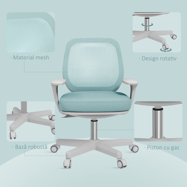 Vinsetto Scaun de Birou Ergonomic, Reglabil pe Înălțime și Respirabil, Verde | Aosom Romania