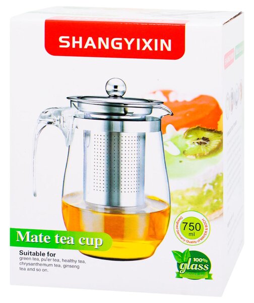 Ceainic din sticla cu infuzor, capacitate 750 ml