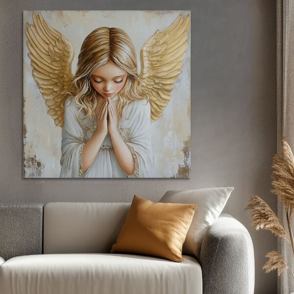 Tablouri cu îngeri armonie cerească | finisată de mâna artistului - 60x60 cm