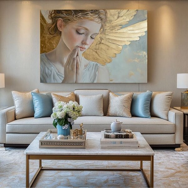 Tablouri cu îngeri Comoara cerească | finisată de mâna artistului - 40x60 cm