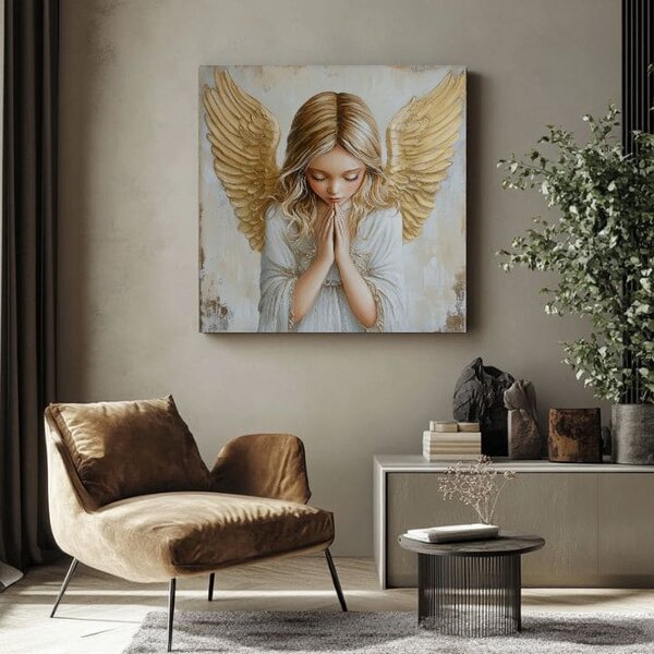 Tablouri cu îngeri armonie cerească | finisată de mâna artistului - 60x60 cm