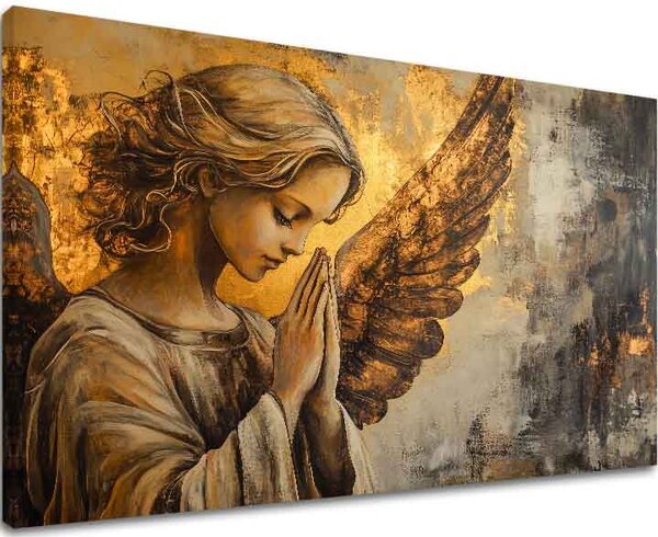 Tablouri cu îngeri Rugăciune de lumină | finisată de mâna artistului - 40x60 cm