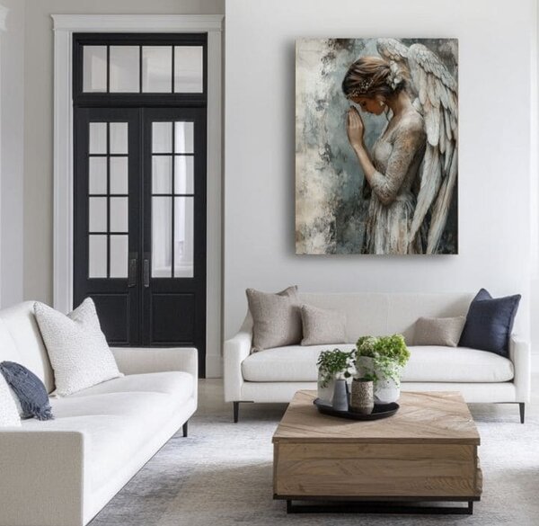 Tablouri cu îngeri Suflet liniștit | finisată de mâna artistului - 40x60 cm