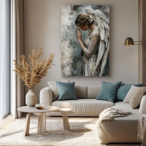 Tablouri cu îngeri Suflet liniștit | finisată de mâna artistului - 40x60 cm