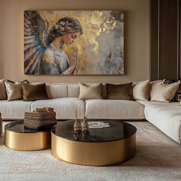Tablouri de îngeri Heavenly Joy | finisată de mâna artistului - 40x60 cm