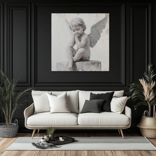 Tablouri de îngeri Protector | finisată de mâna artistului - 60x60 cm