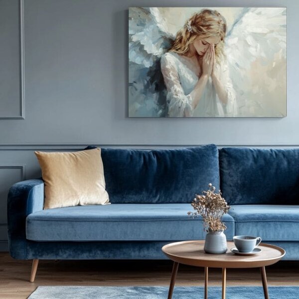 Tablouri de îngeri Atingere cerească | finisată de mâna artistului - 40x60 cm