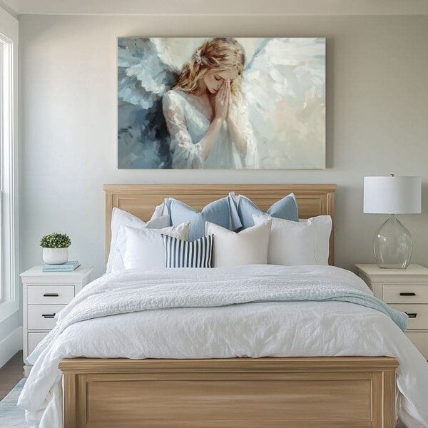 Tablouri de îngeri Atingere cerească | finisată de mâna artistului - 40x60 cm