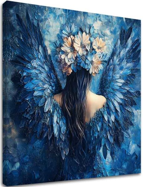 Tablouri de îngeri Față misterioasă | finisată de mâna artistului - 60x60 cm