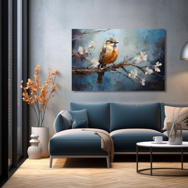 Tablouri Păsări Armonie în albastru - 40x60 cm