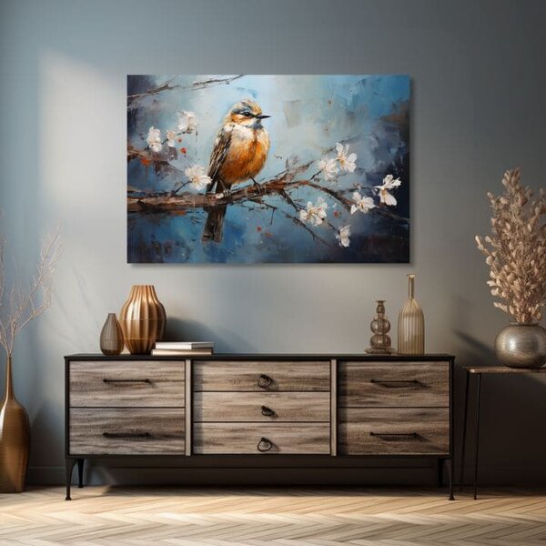 Tablouri Păsări Armonie în albastru - 40x60 cm