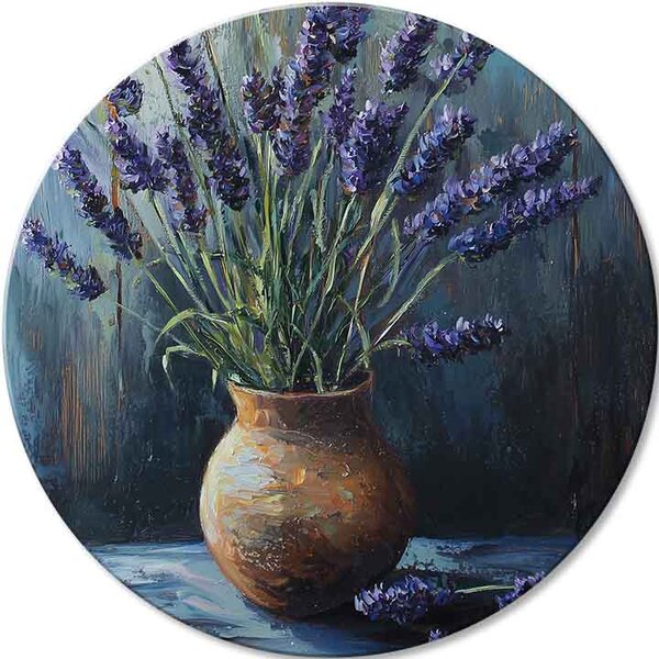 Tablouri rotunde cu acrilic Cadou lavanda - 60 cm