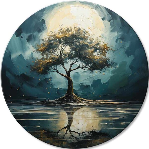Tablouri rotunde cu acrilic Reflecții ale naturii - 60 cm