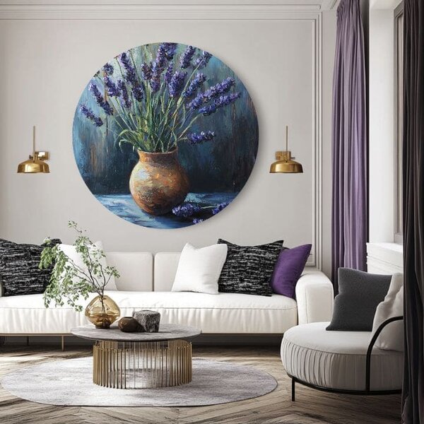 Tablouri rotunde cu acrilic Cadou lavanda - 60 cm
