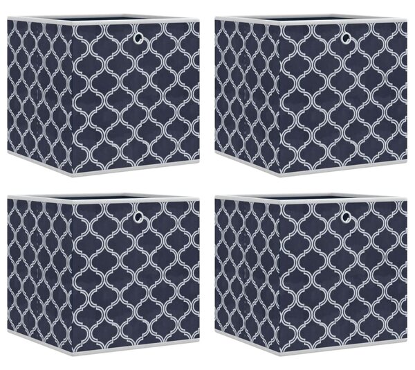 Cutii depozit pliabile 4 buc albastru 32x32x32cm textil nețesut