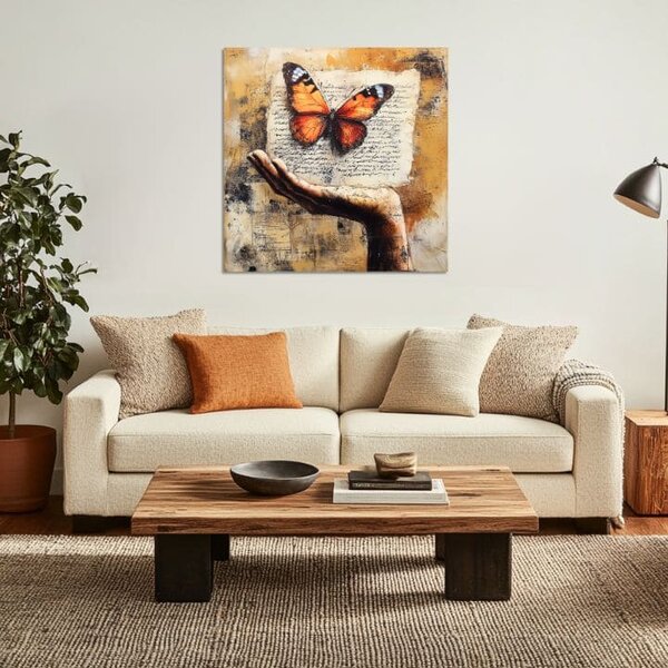 Vintage Image of Butterfly - poveste de dragoste - 60x60 cm