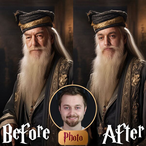 Tablou de perete din fotografie Albus Dumbledor - Înțelepciunea de la Hogwarts - 50x60 cm