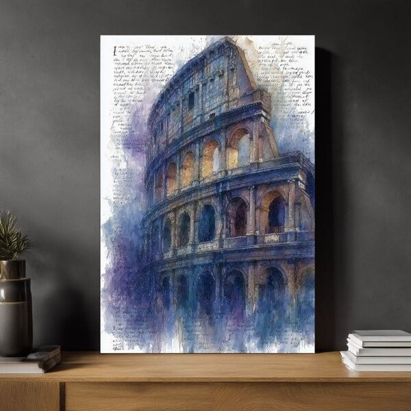 Tablou canvas Colosseum în albastru - Roma pe perete - 60x90 cm